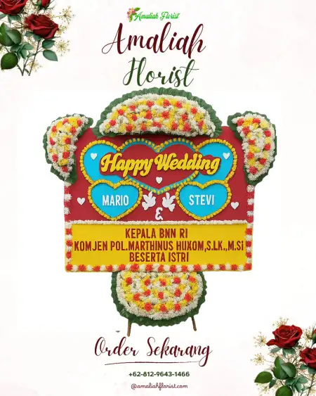 Papan Bunga Pernikahan Kandang Besi